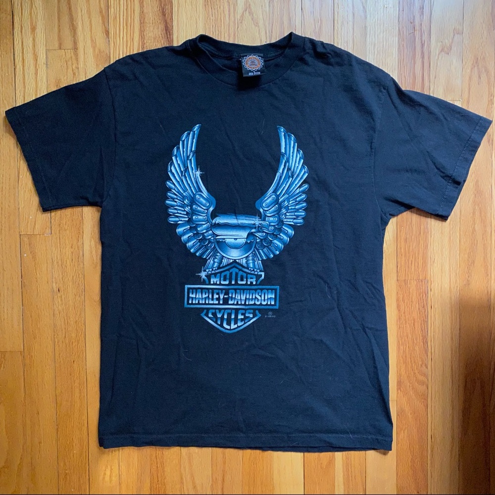 Vintage 1996 H-D Harley Davidson Black T-Shirt Size Large